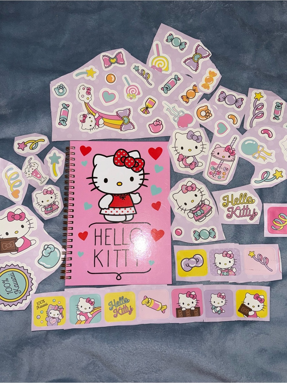 🤩NEW~HELLO KITTY Notebook/Journal with 63 HK Stickers